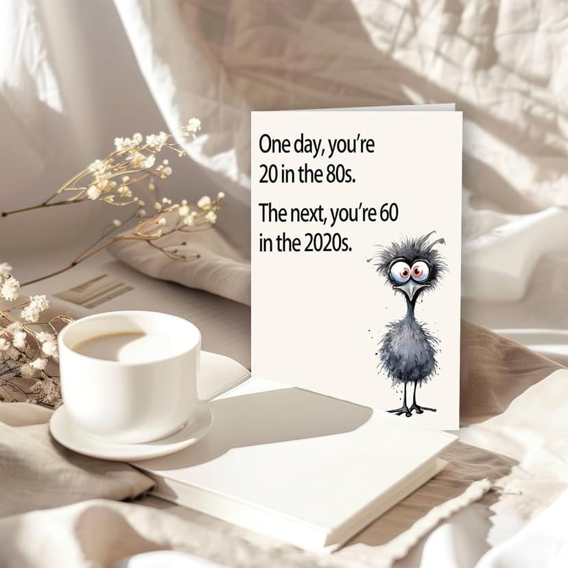 Funny 60th Birthday Card for Women Men, Unique 60th Birthday Gift for Mom, Dad, Friends – Hilarious 60th Birthday Decorations for Him or Her, Cool Card Gift for 60 Year Old Woman or Man