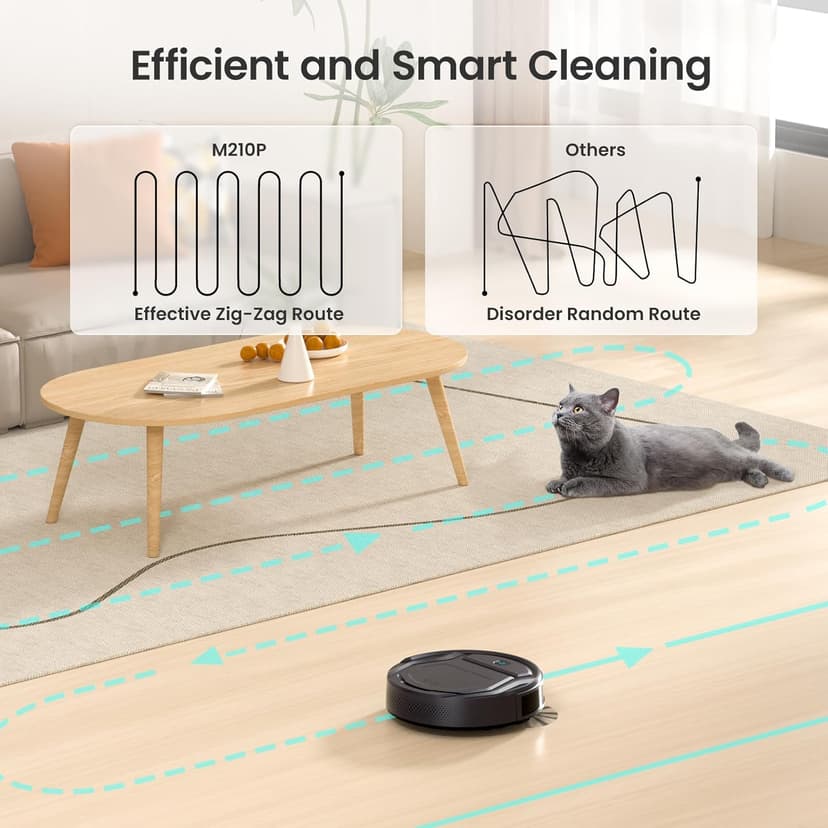 Lefant M210 Pro Robot Vacuum, 4000Pa Suction, 200 Mins Runtime, Quiet, Ultra-Slim, Self-Charging Robotic Vacuum Cleaner, WiFi/App/Alexa Control, Ideal for Pet Hair & Hard Floors