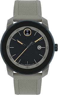 Movado Bold TR90 Ultra Modern Watch for Men and Women - Swiss Quartz 3H Movement, Leather Strap - Water Resistant 3ATM/30 Meters - Sporty Style Wristwatch for Everyone - 42mm