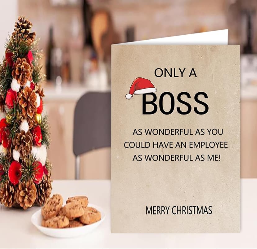 Ziwenhu Happy Christmas Card for Boss from Group, Merry Christmas Holiday Card, Boss Gifts for Women Men, Gift for Lady, Xmas Cards Gift Ideas for Female Male…