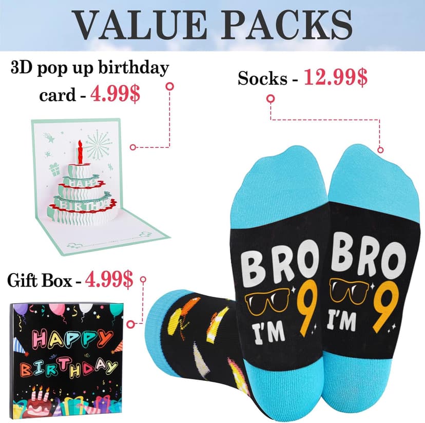 Juesly Birthday Gifts for Boys, 5-18 Years Old Sock for Boys, Presents for 5-18 Year Boy B0F1JJSZ76