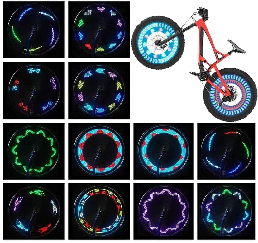 Bike Wheel Lights (2 Pack) - Waterproof LED Bicycle Spoke Tire Lights - 30 Different Patterns Change - Bike Accessories - Black B087LVRMZV