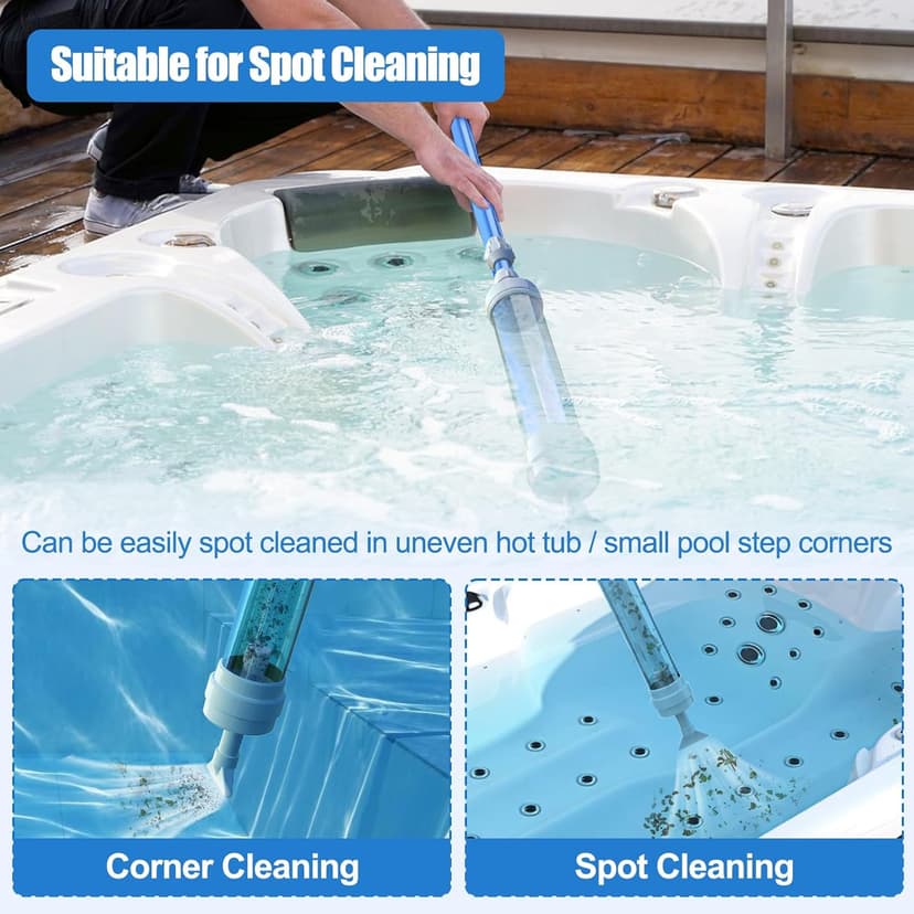 Paradise Power Spa Vac 6250 Compatible HotTub Vacuum-Cordless, No Batteries, Sucks UpRocks, Leaves in Spas, Hot Tubs, Pool Steps