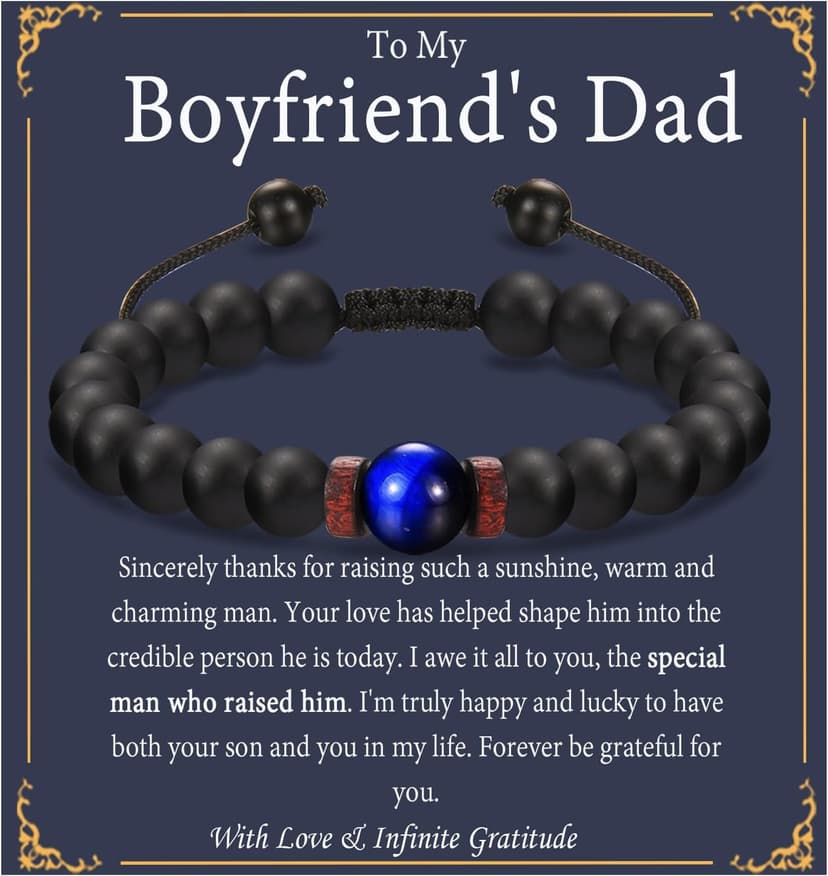 Fathers Day Gift for Dad, Papa, Boyfriend's Dad Bead Bracelet for Birthday, Christmas