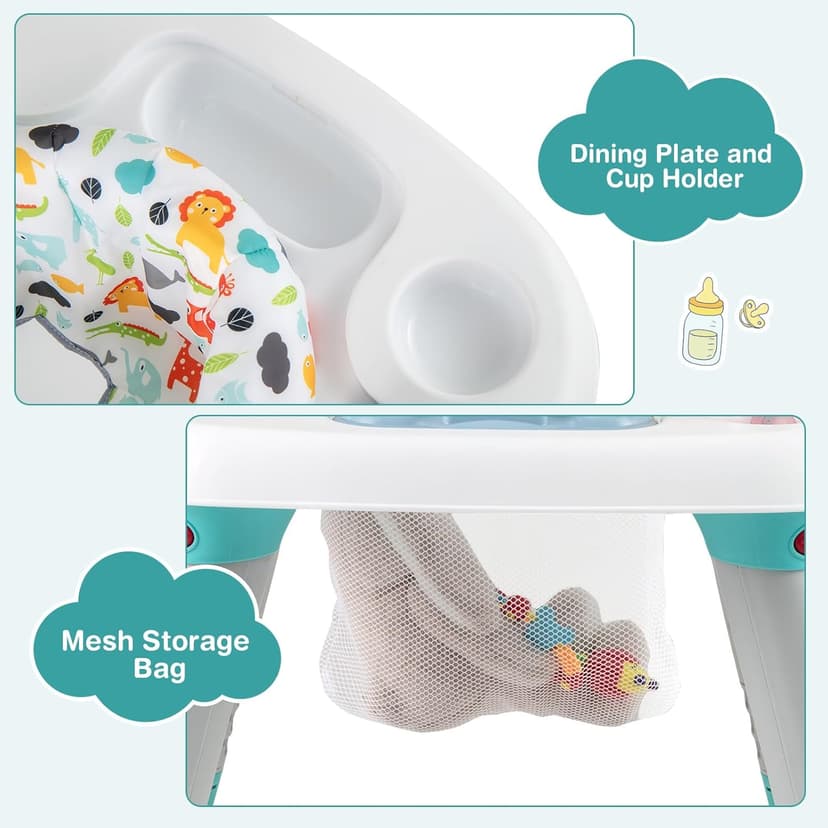 BABY JOY 6-in-1 Baby Activity Center, Baby Jumper & Interactive Play Table with 360° Rotating Seat, Detachable Toys & Music, Montessori-Inspired Design, Activity Center for Infant Toddlers 6-36 Months