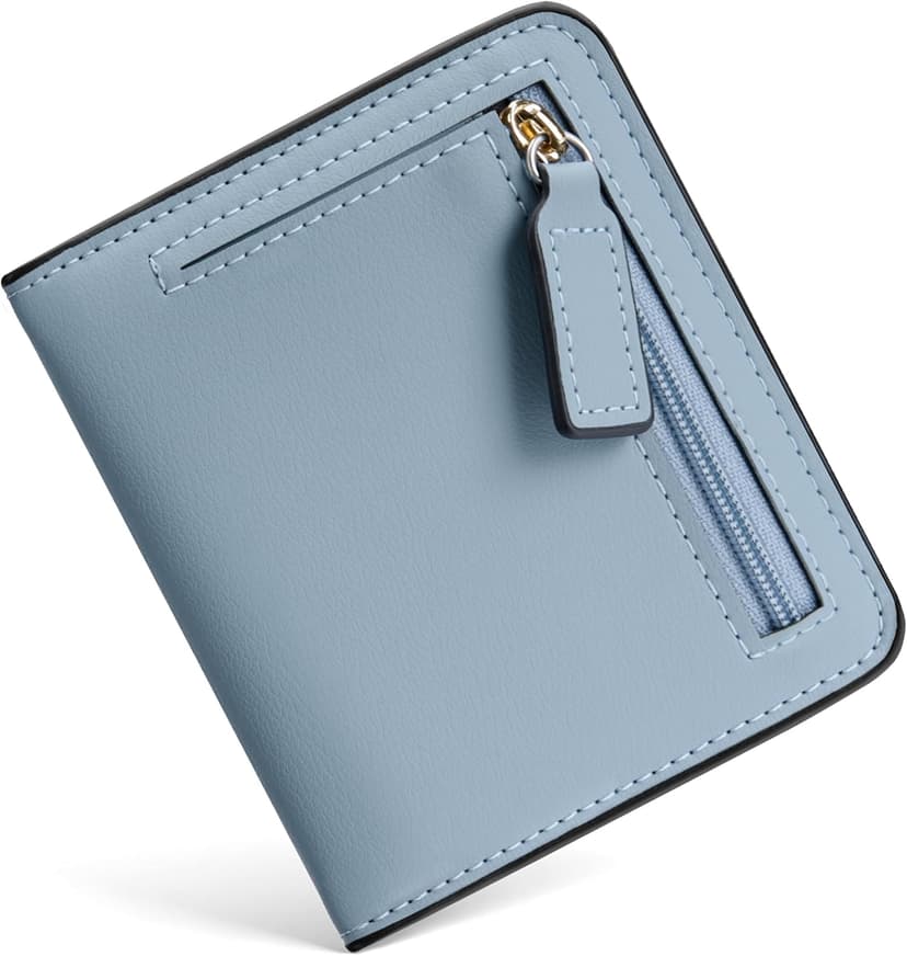 Toughergun Women’s Small Slim Leather Wallet with RFID Protection, Compact Bifold Mini Purse with Clear ID Window