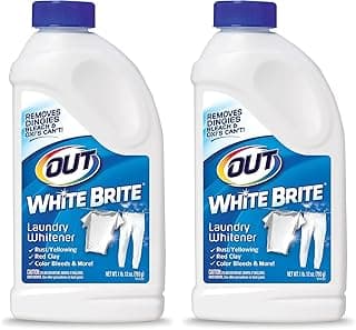 OUT White Brite Laundry Whitener Powder, Stain Remover Detergent Booster for Clothes, Removes Red Clay and Rust Stains on White Clothing and Uniforms, 1 Pound 12 Ounce - Pack of 2