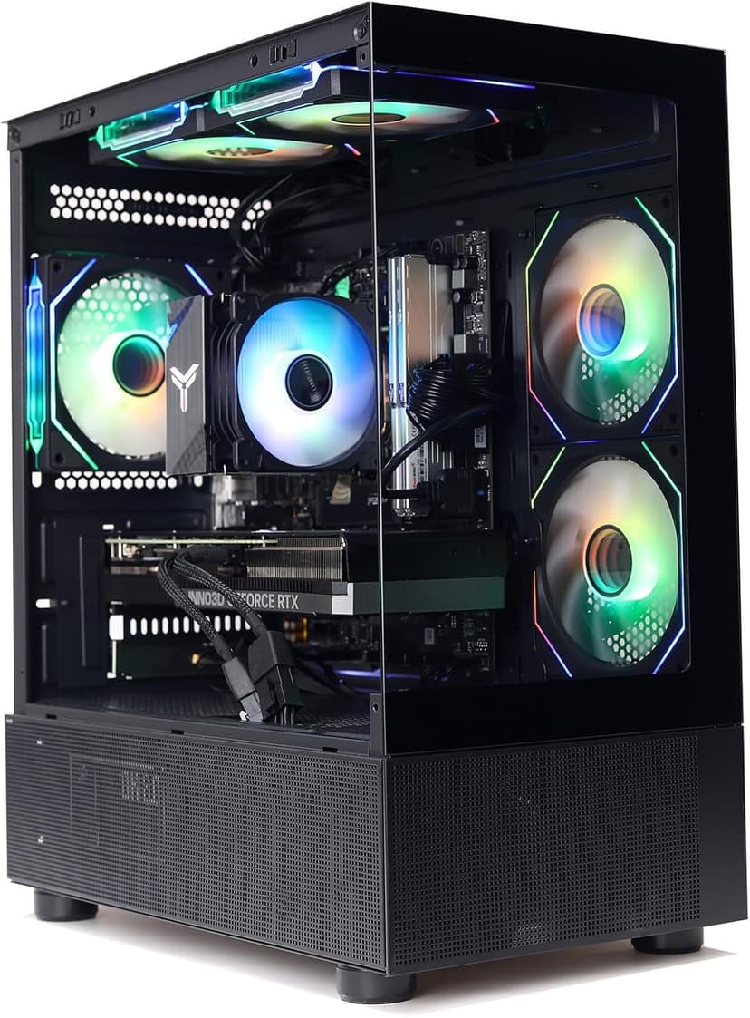 MXZ Desktop Computer High Performance Gaming pc, Ryzen 5 7500F Zenn 4 Architecture,RTX5060,B650,16GB DDR5,1T NVME,5 RBG Fans, Windows 11 Pro Ready to use(R5 7500F| RTX5060)