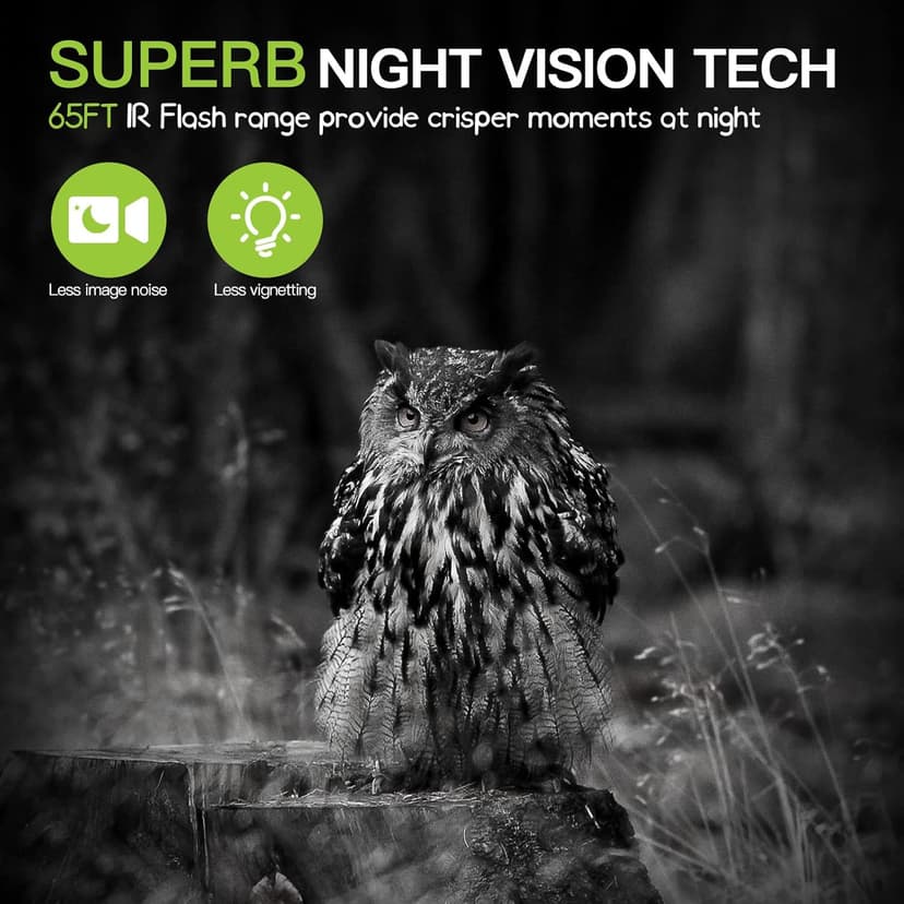 Trail Camera 2 Pack 36 MP 2.7K Game Camera 32GB Memory Card 4 Batteries Time 2.0" LCD Screen, Trail Cameras with 120°Wide Night Vision IP66 Waterproof for Monitoring Wildlife Trail Cam