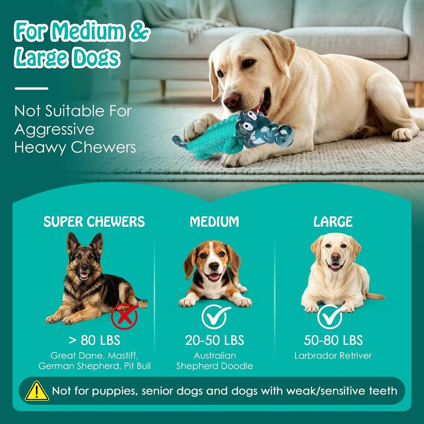 Alligator Dog Chew Toy for Medium & Large Breeds, Keep Them Busy, Reduce Boredom Jeefome Dog Toys for Aggressive Chewers B0BHN7K52L