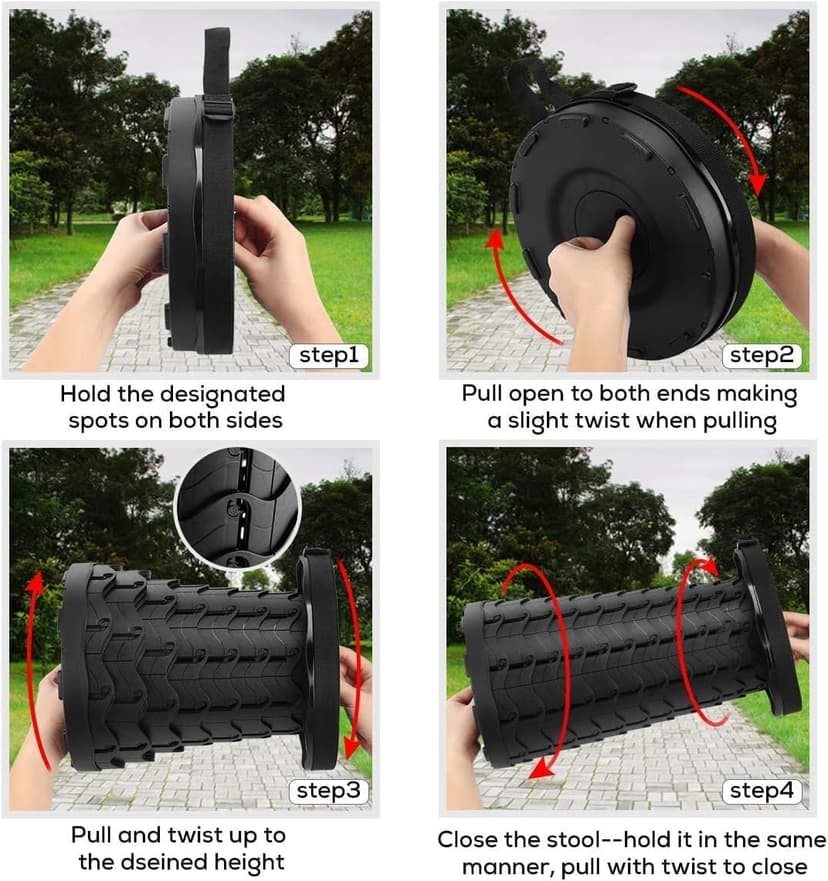 Fishboy Upgraded Collapsible Stool, 400lbs Max Weight, Lightweight But Sturdy, Portable Retractable Folding Telescoping Foldable Camping Stool for Adults Outdoor Fishing Hiking BBQ