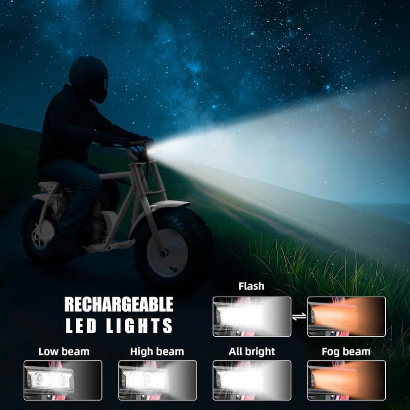 HOVER HEART Mini Bike, Gas Dirt Bike, Minibike, Gas Powered Mini Bikes for Adults, 99cc-4 Stroke Pit Bikes with Led, Dirtbike Motorcycle Max Load 200 Lbs, Speed 34.5 KM/H, Age13+ Hoverheart