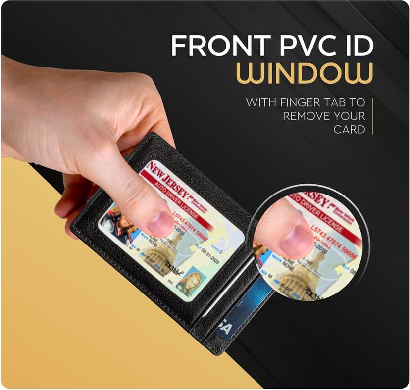 Claasico Money Clip Leather Wallet For Men Slim Front Pocket RFID Blocking with Super Strong Magnetic