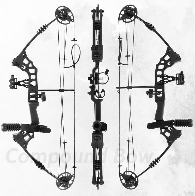 Compound Bow Kit Adjustable for Outdoor Use & Target Practice, 30-70lbs Archery Set with Carbon Arrows and Accessories