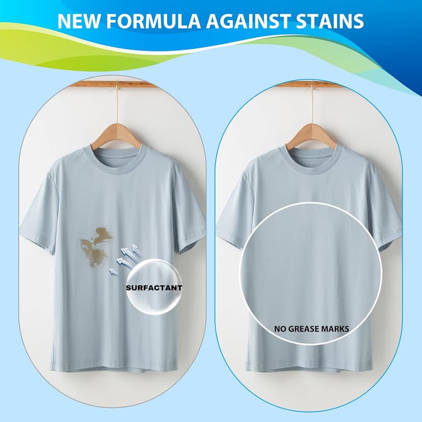 Mungoone Clothes Grease Stain Remover, Newborn & Baby Essentials, Laundry Stain Treatment, Stain Remover for Oil Grease, Ink Stains, Foods & Vegetable Stains, Makeup, Grass, Coffee, & More, 8 Fl Oz