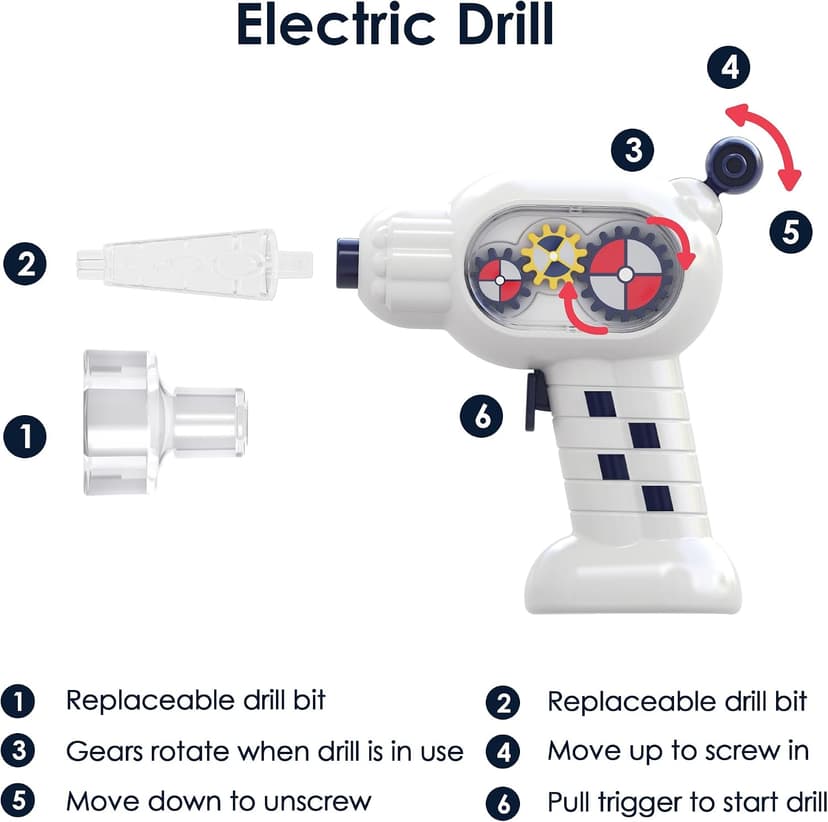 Spaceship Building Playset w/Electric Drill, 2 Astronauts, Educational Learning Science Kit Birthday Gift for Age 3 4 5 6 7 8 iPlay, iLearn Rocket Space Toy 3 4 5 Year Old Boys Kids Girls, Toddler STEM B0BYYV9185
