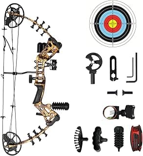 Youth Compound Bow Set 15-45 Lbs for Teens and Beginner, Package with Archery Hunting Equipment, Max Speed 260fps, Adjustable, Right Hand