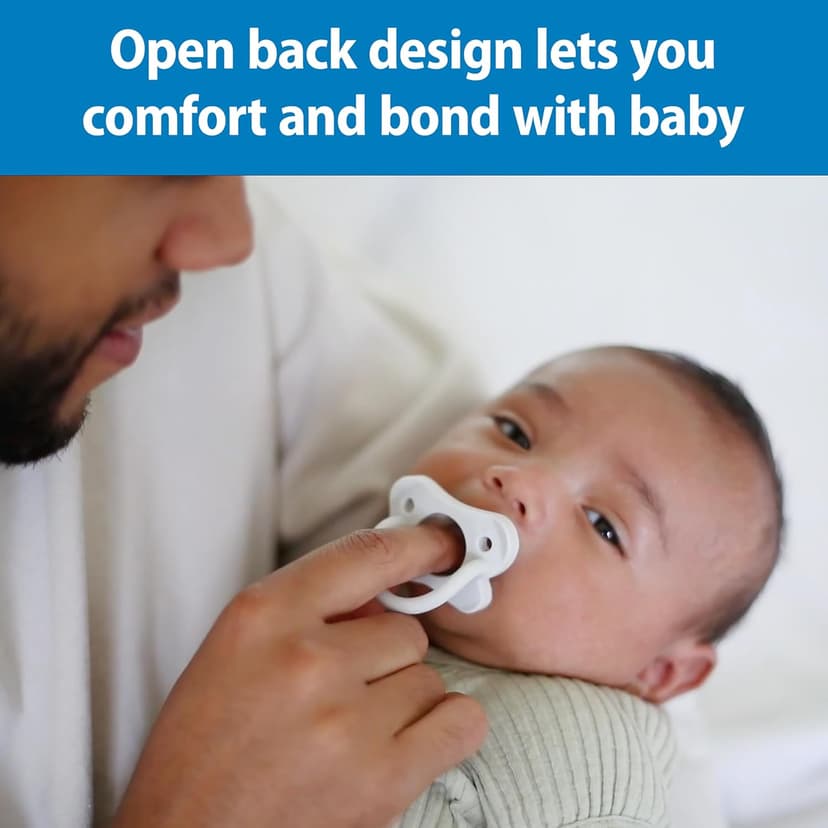 Dr. Brown's Happy Paci 100% Silicone Baby Pacifier, Contoured One-Piece Design, Light Pink/Pink/White, 0-6m, BPA-Free, 3-Pack