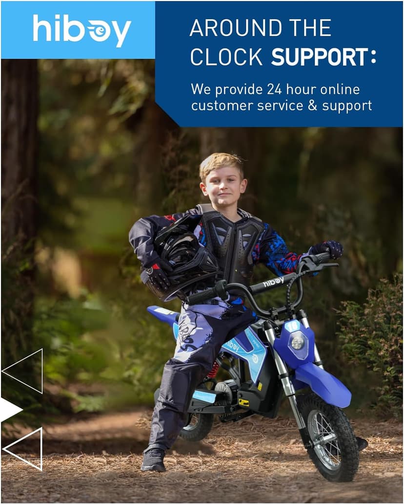 Hiboy DK1 36V Electric Dirt Bike,300W Electric Motorcycle - Up to 15.5MPH & 13.7 Miles Long-Range,3-Speed Modes Motorcycle for Kids Ages 3-10