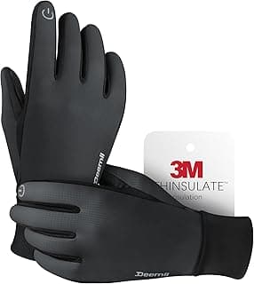 Deemii Winter Gloves Men Women Made with 3M Thinsulate, Lightweight Thermal Warm Gloves for Cold Weather with Touch Screen Fingers, Water Resistant Running Gloves for Cycling, Hiking, Driving