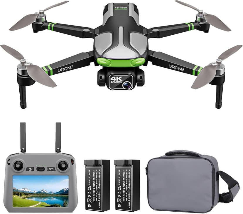 GPS Drones with Camera for Adults 4K, 5.7" FPV Touchscreen, 100-Min Flight Time, GPS Follow, Auto Return, Beginner Mode, Long Range Transmission, RC Quadcopter, Foldable RC Drone with 2 Batteries
