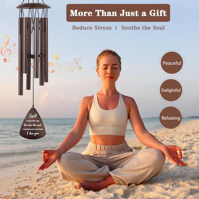 Sister Gifts, 32" Bronze Wind Chimes Sister Gifts for Women, Gifts for Sister, Sisters Gifts from Sister, Gifts for Sister in Law, Best Sister Ever Gifts