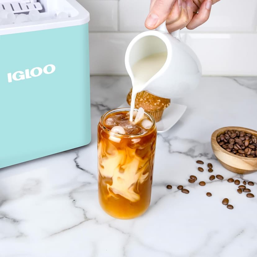 Igloo Automatic Self-Cleaning Portable Electric Countertop Ice Maker Machine with Handle, 26 Pounds in 24 Hours, 9 Ice Cubes Ready in 7 Minutes, with Ice Scoop and Basket