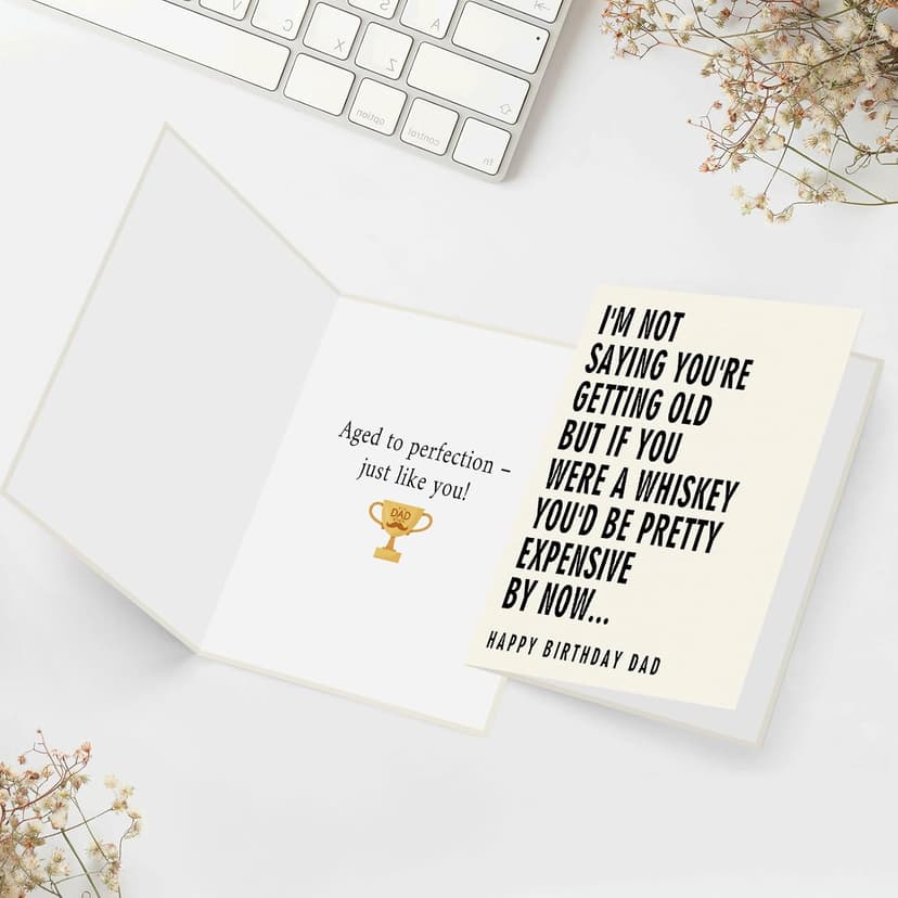 Whiskey Humor Birthday Decoration for Father, Happy Birthday Dad Card with Printed Message Inside FANCYLUCKY Funny Birthday Card Gift for Dad from Son Daughter B0GY3N7SWG