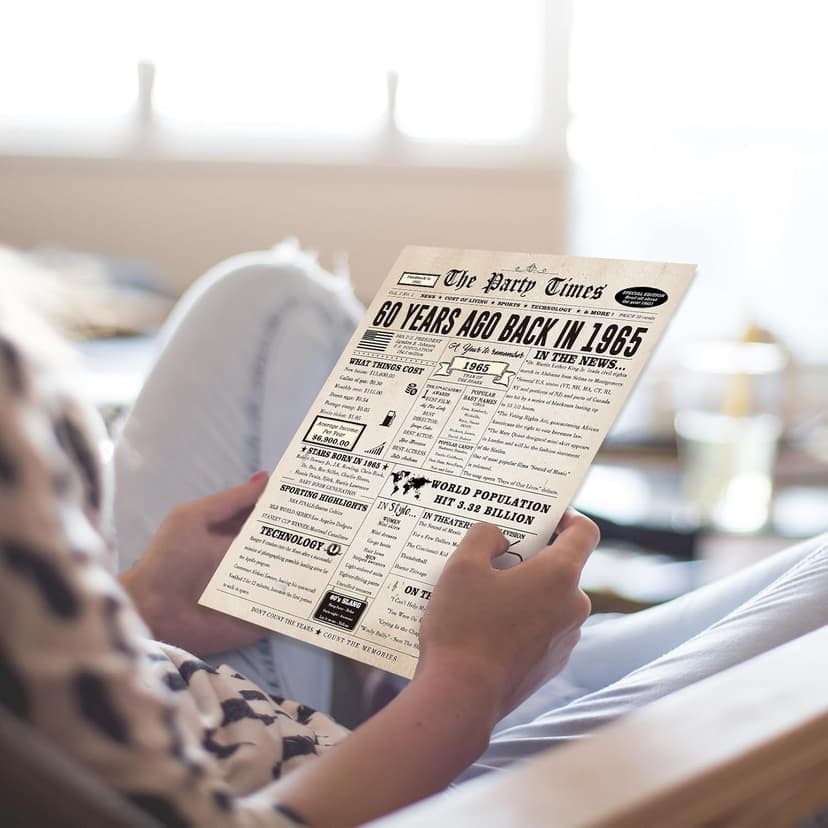 Giant 60th Birthday Card Gift for Women Men, Hilarious 60 Years Old Birthday Gift for Husband Wife, Large 60 Bday Party Decorations for Friends Family, Big 60 Birthday Card for Mom Dad