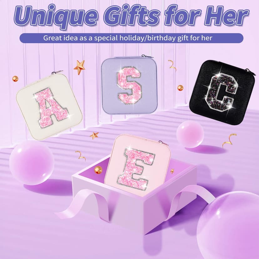 Christmas Gifts for Teens Girls - Gifts for Teen Girl Trendy Stuff,Birthday Gifts for 5 6 7 8 9 10 11 12 13 14 15 Year Old Girls,Cute Travel Jewelry Case Small Box | Lavender,A