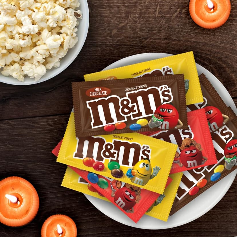 Real Milk Chocolate, Peanut, and Peanut Butter Candy, Individually Wrapped Packs for Sharing at Parties, Baking and Gifting M&M'S Milk Chocolate Candy, Bulk Candy Variety Pack, Full Size, Pack of 18 B004SK4KIG