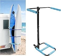 ALMULOO RV Hitch Mount Kayak Rack Fits up to 12'' Kayaks Vertical Standing Kayak Carrier 2'' Hitch Receiver Height Adjustable 150LBS for RV Truck SUV Steel