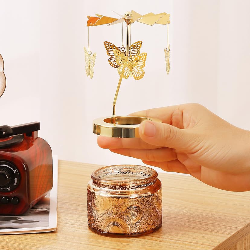 Birthday Gifts for Women Friendship, Unique Candle Gift for Christmas Anniversary Mothers Day Butterfly Rotating Scented Candle, Gifts for Women Mom Daughter Sister Wife B0CLGLXGQ5