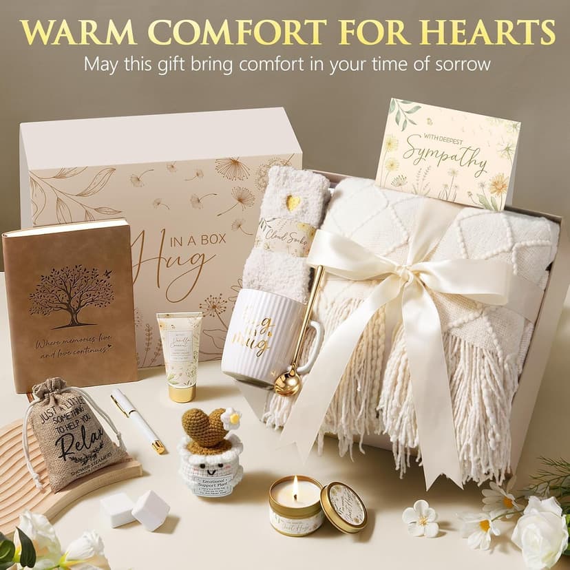 Loss of Mother Father Husband Bereavement Grief Gifts, Sorry for Your Loss Care Package Memorial Miscarriage Gift for Mothers Sympathy Gift Baskets for Loss of Loved One, Condolences Gift Hug in a Box B0GQZF28G9