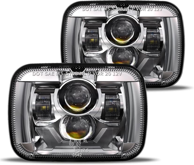 HWSTAR New 180W 1000% Bright H6054 5x7 7x6 Led Headlights Compatible with Jeep Cherokee XJ Wrangler YJ Emark DOT Anti-glare Turn Signal Hi/Low Sealed Beam Ford Chevy GMC Toyota Nissan van pickup etc