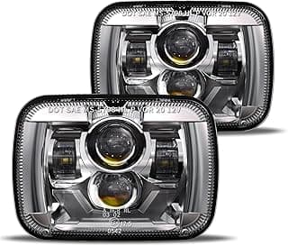 HWSTAR New 180W 1000% Bright H6054 5x7 7x6 Led Headlights Compatible with Jeep Cherokee XJ Wrangler YJ Emark DOT Anti-glare Turn Signal Hi/Low Sealed Beam Ford Chevy GMC Toyota Nissan van pickup etc