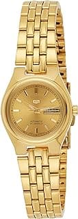 SEIKO Women's SYMA04 Seiko 5 Automatic Gold Dial Gold-Tone Stainless Steel Watch