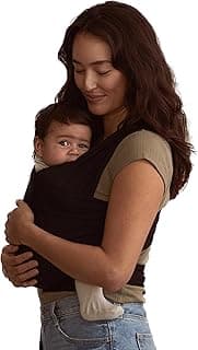 Solly Baby Wrap, Buttery-Soft Baby Carrier Newborn to Toddler 8-25 Lbs., Lightweight & Hands-Free Infant Sling Wrap, Breathable Summer Carrier, Baby Wearing & Postpartum Essential, New Mom Gift, Black
