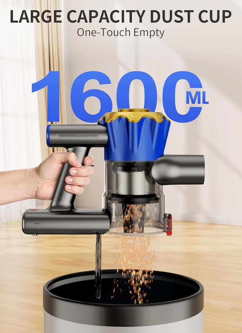 MBYULO Cordless Vacuum Cleaner, 580W 50Kpa Powerful Stick Vacuum, Up to 70Mins Rechargeable Battery, Vacuum Cleaners for Home Anti-Tangled Lightweight Handheld for Hardwood Floor, Carpets, Pet Hair