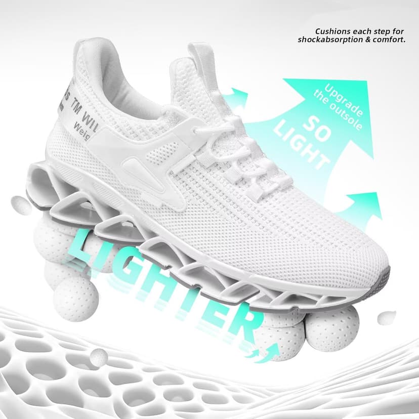 Srenket Mens Walking Shoes Running Slip on Tennis Casual Fashion Blade Sneakers Comfort Workout Sport Athletic Trainers