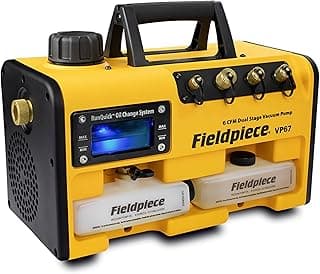 Fieldpiece VP67 Vacuum Pump – 6 CFM, 1/2 HP DC Motor, RunQuick Oil Change System – Portable - Professional HVAC Tool - A2L Compatible