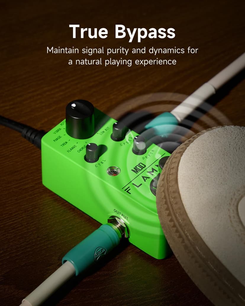 FLAMMA FC05 Mini Modulation Pedal with Chorus Flanger Tremolo Phaser Vibrato Rotary Liquid Autowah Stutter Ring LowBit