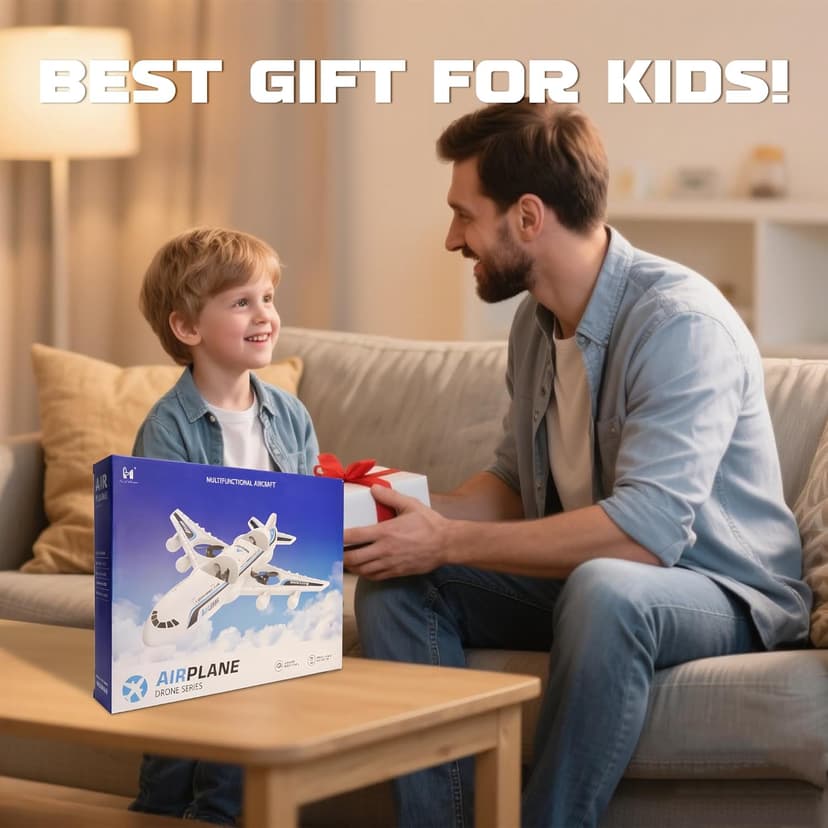 Rc Drone Remote Control Airplane -2.4GHz Foam V17 Jet Fighter Stunt,360° Drop-Resistant Stunt Spin Remote & Light RC Airplane with 2 Batteries for Kids Boys Girls (White)