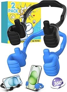 Stocking Stuffers for Teens Boys Girls Adults Cell Phone Stand Patented 2 Pack Thumbs Up Lazy Phone Holder for iPhone Cellphone Stand for Desk Fun Birthday Gifts for Kids Men Women Wife