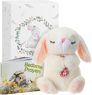 Baptism Gifts for Girls and Newborn Baby, Christening Gifts Set, 7" Praying Bunny Plush Toy and Bedtime Blessing Book in Keepsake Gift Box, Ideal Easter Gifts for Kids