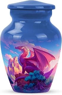 YATHABHSIA Dragon Cremated Reamins Urns, Burial Urns for Adult Human Ashes, Decorative for Funeral & Burial, Memorial Gift, 3 Inch Mini Urn, Blue B0F8QQQZJL