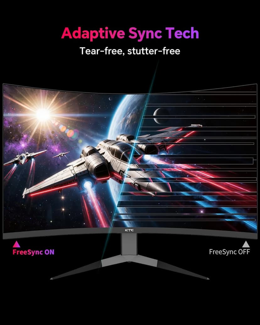 KTC 32 Inch 240Hz Curved Gaming Monitor, 2K 1440P PC Computer Monitor 1000R, 1ms (MPRT), 4000:1 Contrast, 122%sRGB, Adaptive Sync, HDMI Display Port, Tiltable, VESA Mount, H32S25E