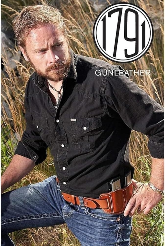 1791 GUNLEATHER Gun Belt for Men - Heavy Duty 14 oz Leather Gun Holster Belt for EDC