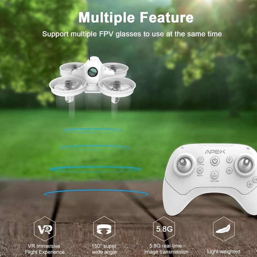 APEX FPV Drone Kit,FPV Goggles,First-person view drone,FPV Racing Drone for Beginners,Low-Latency 5.8G Transmission, Drop-Resistant,VR70-2.0