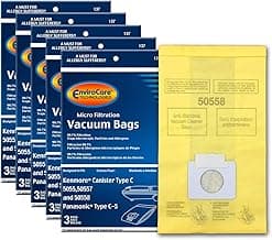 Envirocare Replacement Vacuum Bags Compatible with Kenmore Canister Type C/Q. 5055, 50557 and 50558 Panasonic Type C-5 Vacuums,15 pack